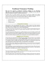 English Worksheet: Traditional Vietnamese wedding