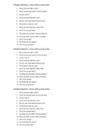 English Worksheet: Present perfect simple / Past simple questions