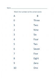 English Worksheet: Writing Numbers 
