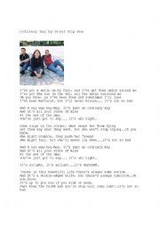 English Worksheet: Ordinary Day by Great Big Sea  worksheet