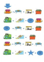 English Worksheet: IN ON UNDER BOARd GAME