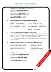 English Worksheet: Present Simple Vs Present Continuous