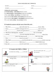 English Worksheet: TEST PAST CONTINUOUS