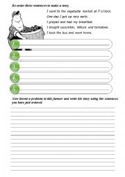 English Worksheet: writing a story