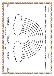 English Worksheet: Colour the rainbow