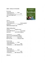 English Worksheet: Hero Boyhood soundtrack