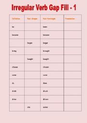 Irregular Verb Challenge 1/5