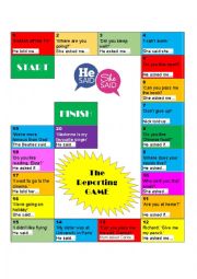 English Worksheet: The reporting board game