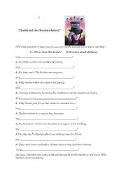 English Worksheet: Charlie and the Chocolate Factory worksheet