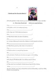 Charlie and the Chocolate Factory worksheet