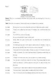 English Worksheet: Conversations with reading comprehension - 4 activities