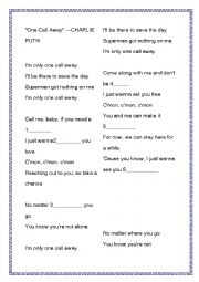 English Worksheet: one call away