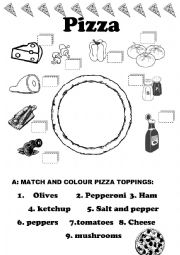 English Worksheet: Pizza Toppings