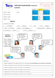 English Worksheet: Verb be - Possessive - Can and Cant