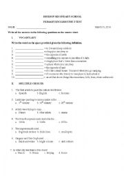 English Worksheet: Primary English 6 Quiz