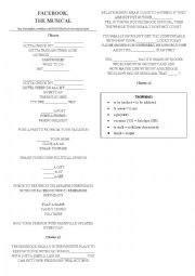 English Worksheet: Facebook, the musical