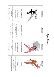 English Worksheet: Super Heroe Physical description