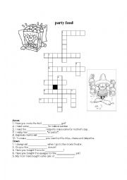 English Worksheet: party food