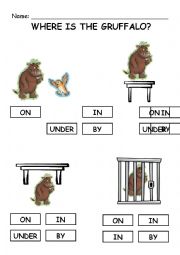 English Worksheet: Where is the gruffalo?