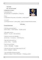 Worksheet about the film ET