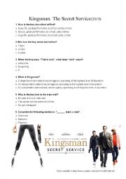 English Worksheet: Movie trailer (listening activity) - Kingsman