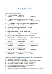 English Worksheet: Grammar test