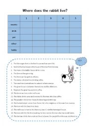 English Worksheet: Timesaver logical - Where does the rabbit live