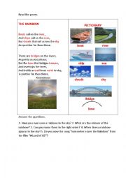 English Worksheet: RAINBOW (a poem)