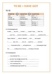 English Worksheet: TO BE and HAVE GOT