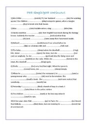 English Worksheet: past simple and progressive