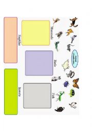 English Worksheet: Animals classification