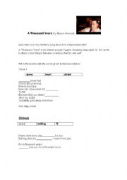 English Worksheet: A Thousand Years