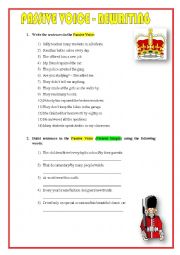 English Worksheet: Passive voice - rewriting