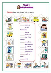 English Worksheet: Daily Routine