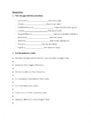 English Worksheet: comparative and superlative worksheet