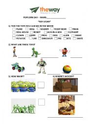 Toy story Worksheet
