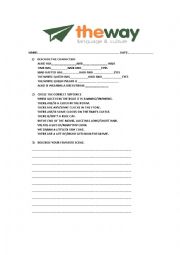 English Worksheet: Alice Through the Looking Glass Worksheet