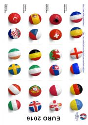 English Worksheet: Euro 2016 - Countries and Nationalities  