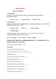 English Worksheet: Pronunciation   -ED ending