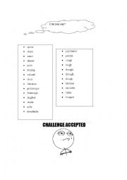 English Worksheet: Can you pronounce these words?