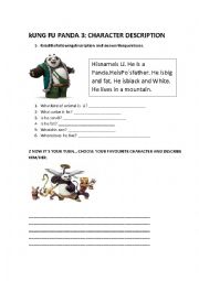 English Worksheet: Kung Fu Panda 3 Activities