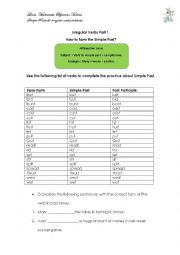 English Worksheet: Irregular verbs