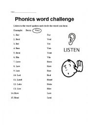 Listening to sounds R vs L and V vs B