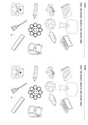 English Worksheet: School Objects