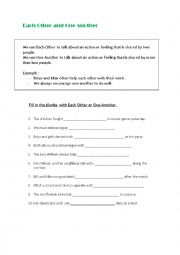 English Worksheet: Each Other and One Another1