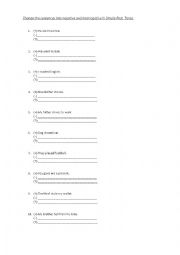 English Worksheet: Simple Past Tense