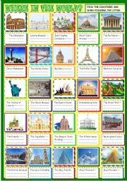 English Worksheet: Where in the world? famous landmarks