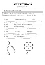 English Worksheet: Superstitions