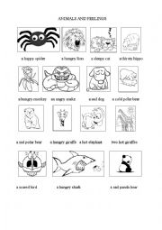 English Worksheet: Animals and feelings