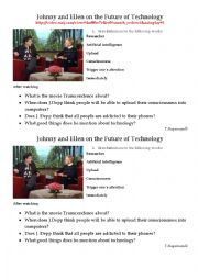 English Worksheet: Johnny Depp and Ellen on the Future of Technology